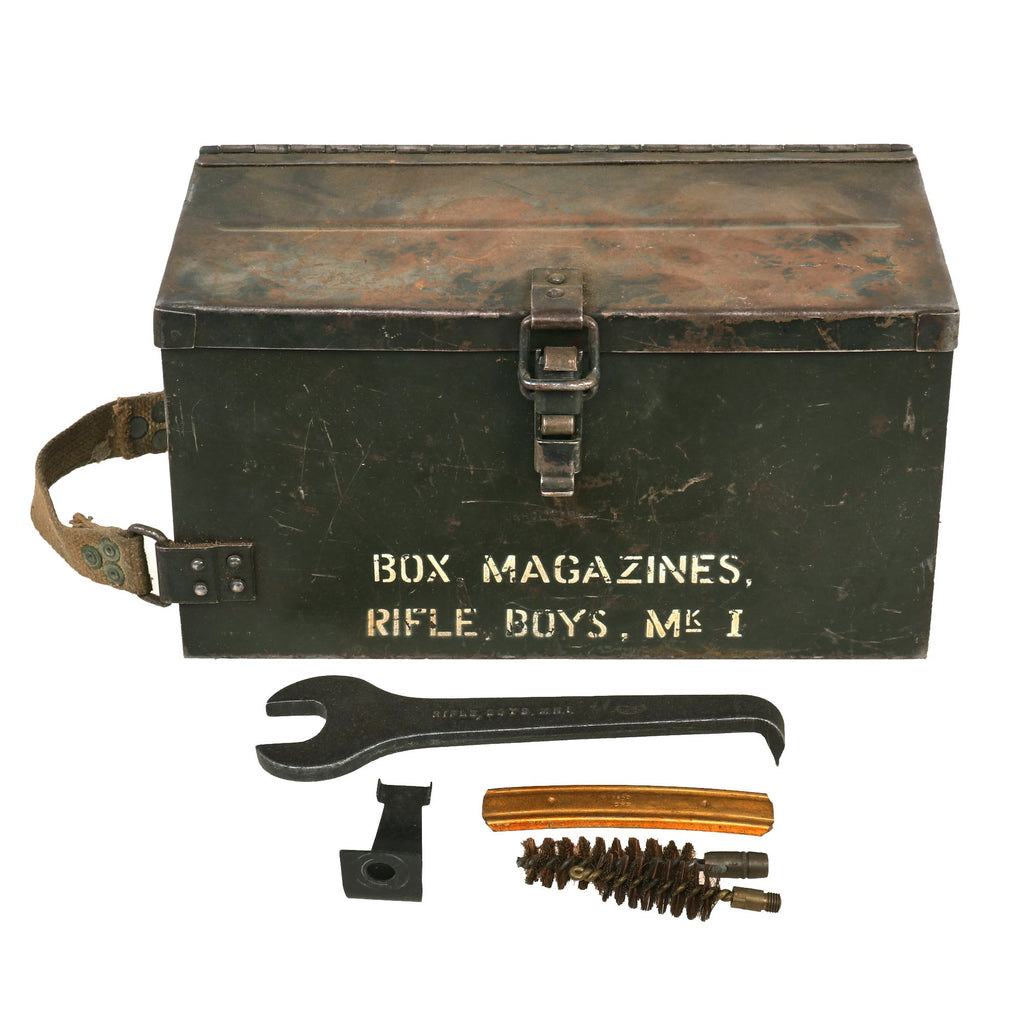 Original United Kingdom WWII British MKI Boys Anti-Tank Rifle “Elephant Gun” Magazine Storage Box with Tools Original Items