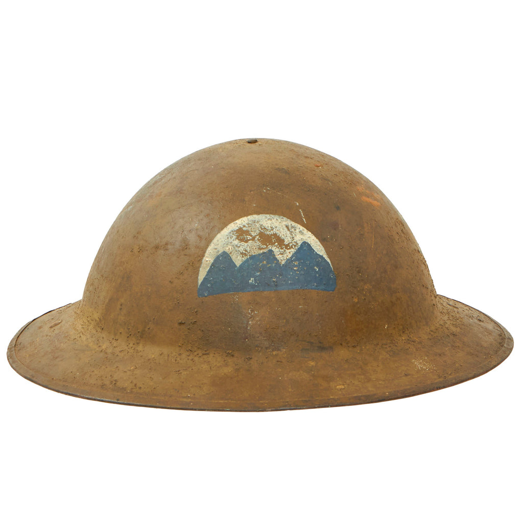 Original U.S. WWI Named 80th Division Field Artillery Painted British Made M1917 Doughboy Helmet - “Blue Ridge Division” - Complete Original Items