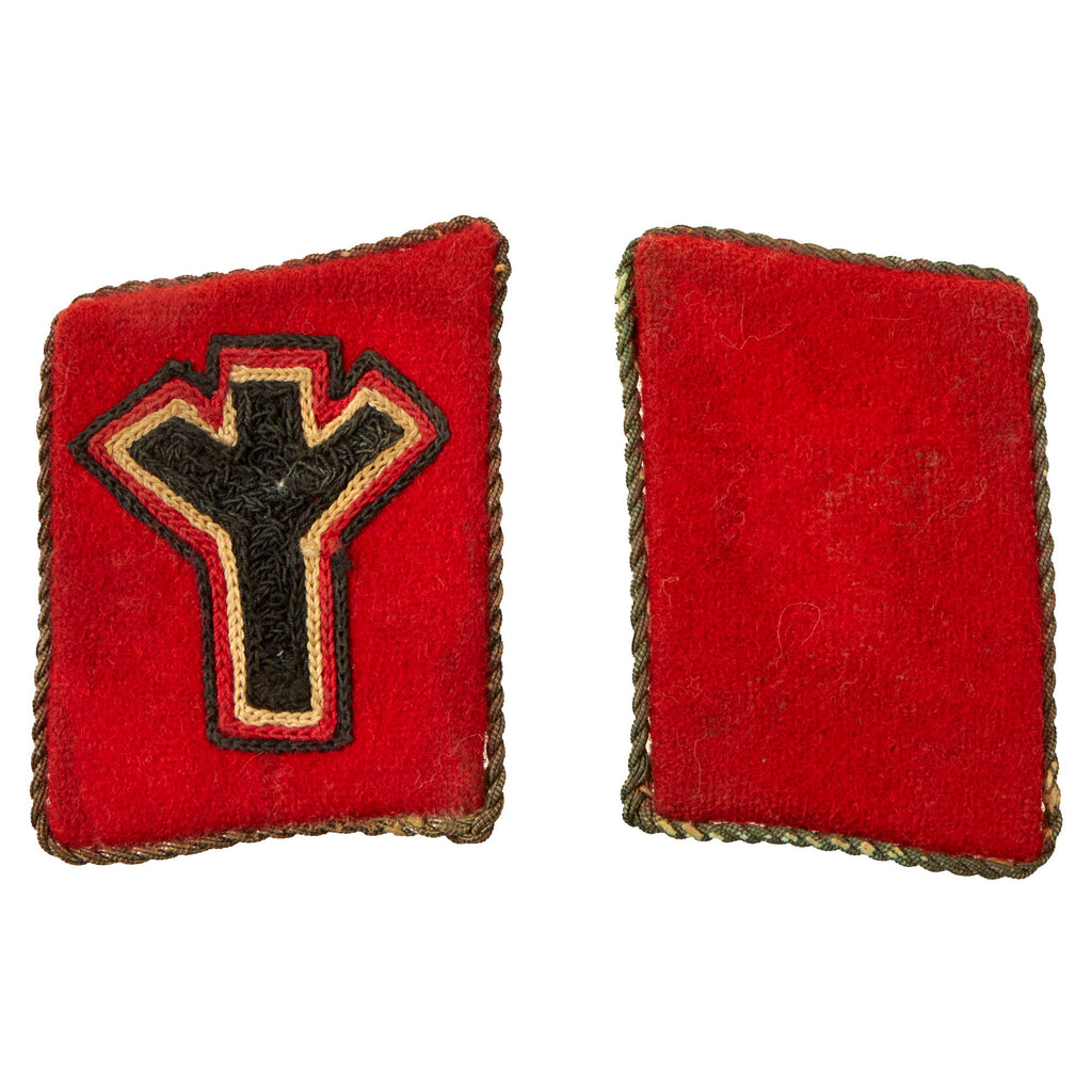 Original German WWII SA Sanitätsschule Medic School Matched Pair of Collar Tabs Original Items