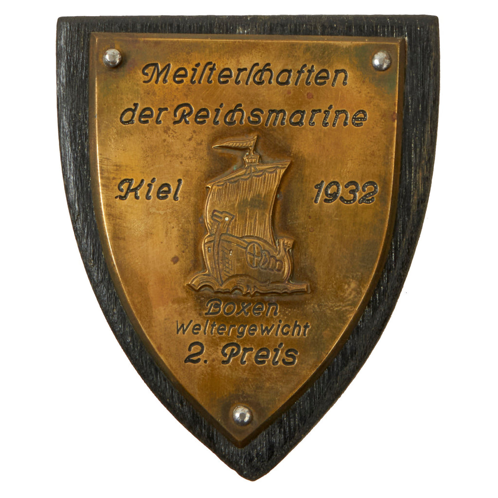 Original German Pre-WWII Weimar Republic Reichsmarine Navy 2nd Place Boxing Award - dated 1932 Original Items