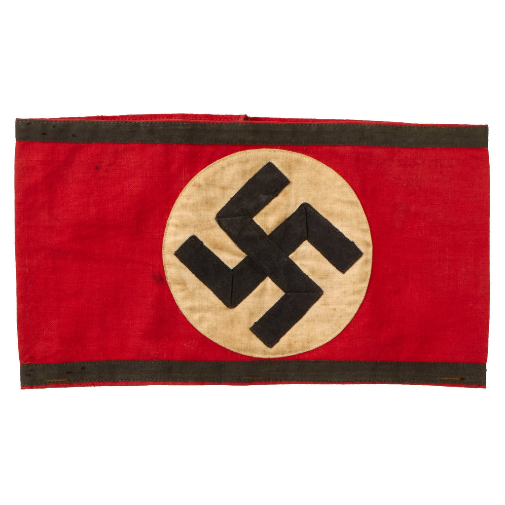 Original German WWII SS Member's Multi-Piece Cotton Armband with BeVo SS RZM Tag - Schutzstaffel Original Items