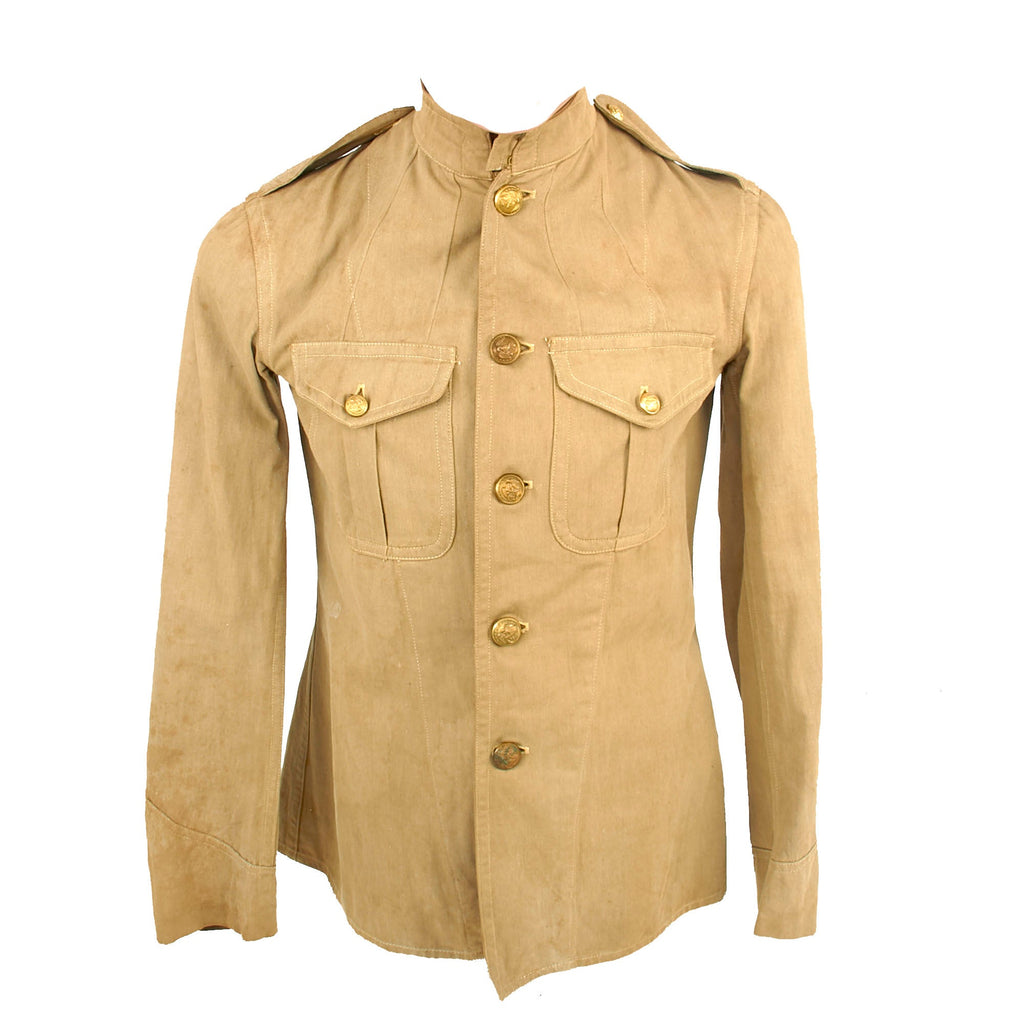 Original U.S. Spanish-American War Era Marine Corps Named Model 1898 Khaki Tropical Uniform Tunic - USMC Original Items