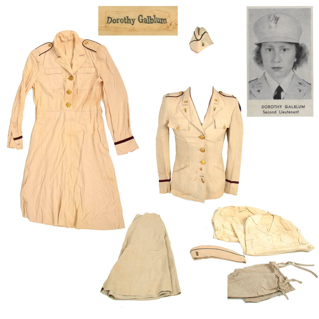 Original U.S. WWII Army Nurse Corps Hospital Dietician Uniform Grouping - Lieutenant Dorothy Galblum Original Items