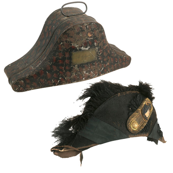 Original U.S. Indian Wars Era New York State Officer M1872 Chapeau-Bras Collapsible Bicorn With Named Tin Case by Henry V. Alien & Co Original Items