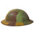 Original U.S. WWI British Made M1917 Doughboy Helmet Shell with Panel Camouflage Paint Original Items
