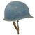 Original U.S. WWII US Navy Lieutenant Junior Grade (JG) Rank Painted 1944 McCord Front Seam Swivel Bale M1 Helmet with Net and Westinghouse Liner - Original Period Applied Blue Paint Original Items