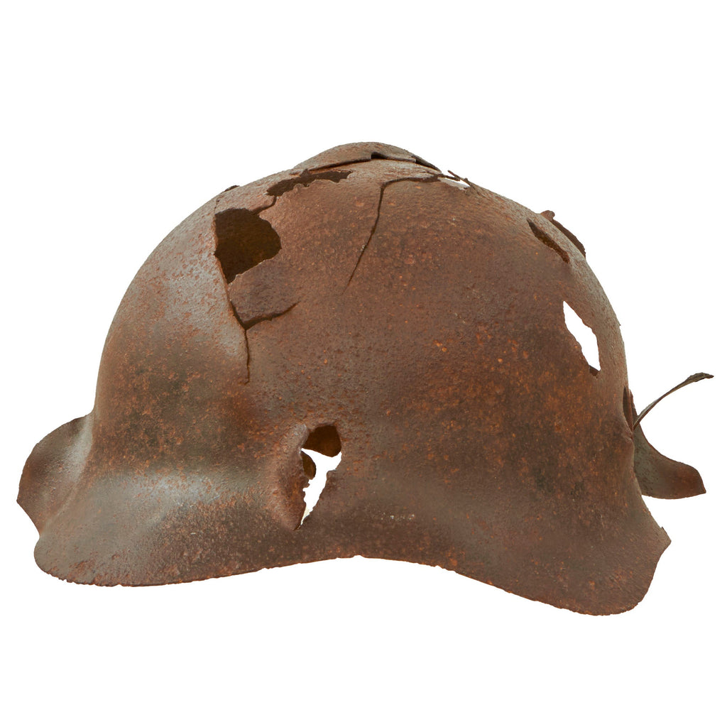Original WWII Soviet Union Battle Damaged M36 Soviet SSh-36 "Gladiator" Steel Combat Helmet Shell Original Items