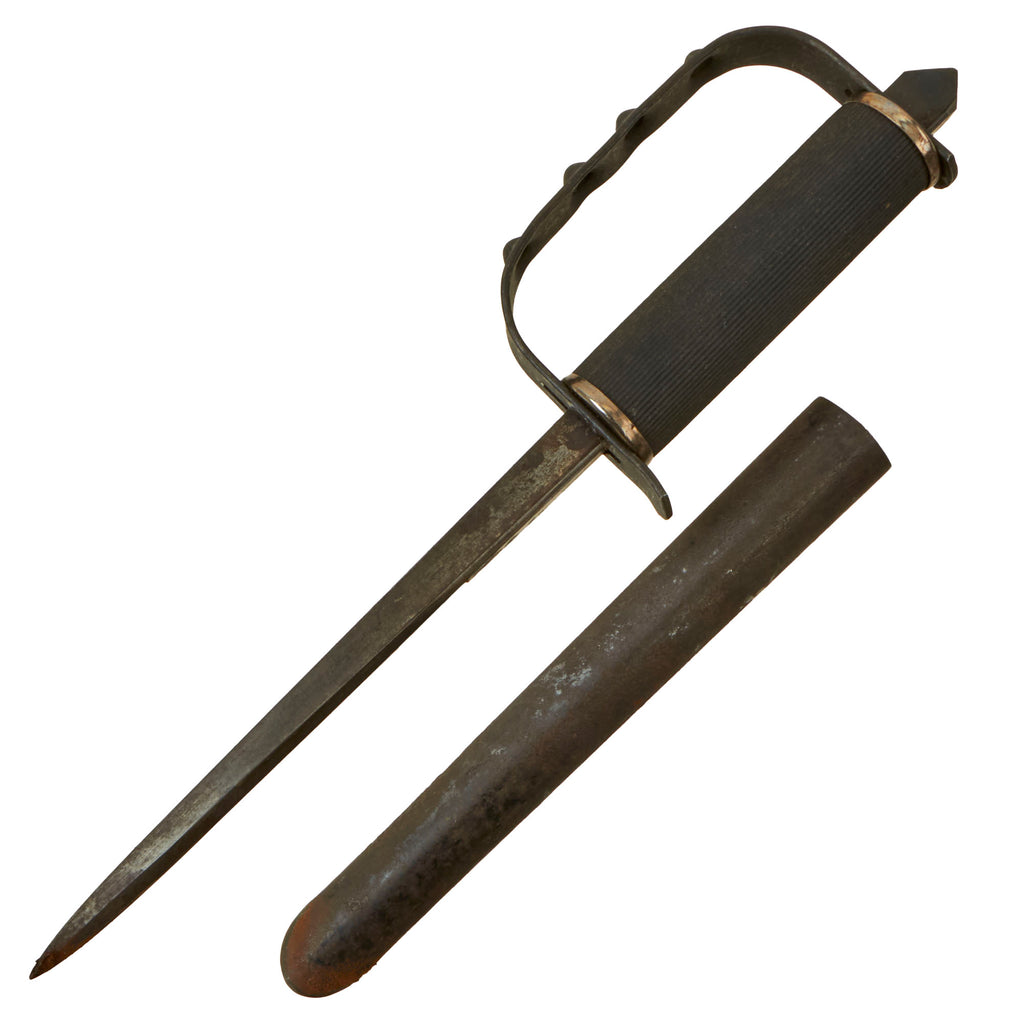 Original U.S. WWII First Pattern OSS Drop Knife with Scabbard made from Springfield Trapdoor Bayonet Original Items