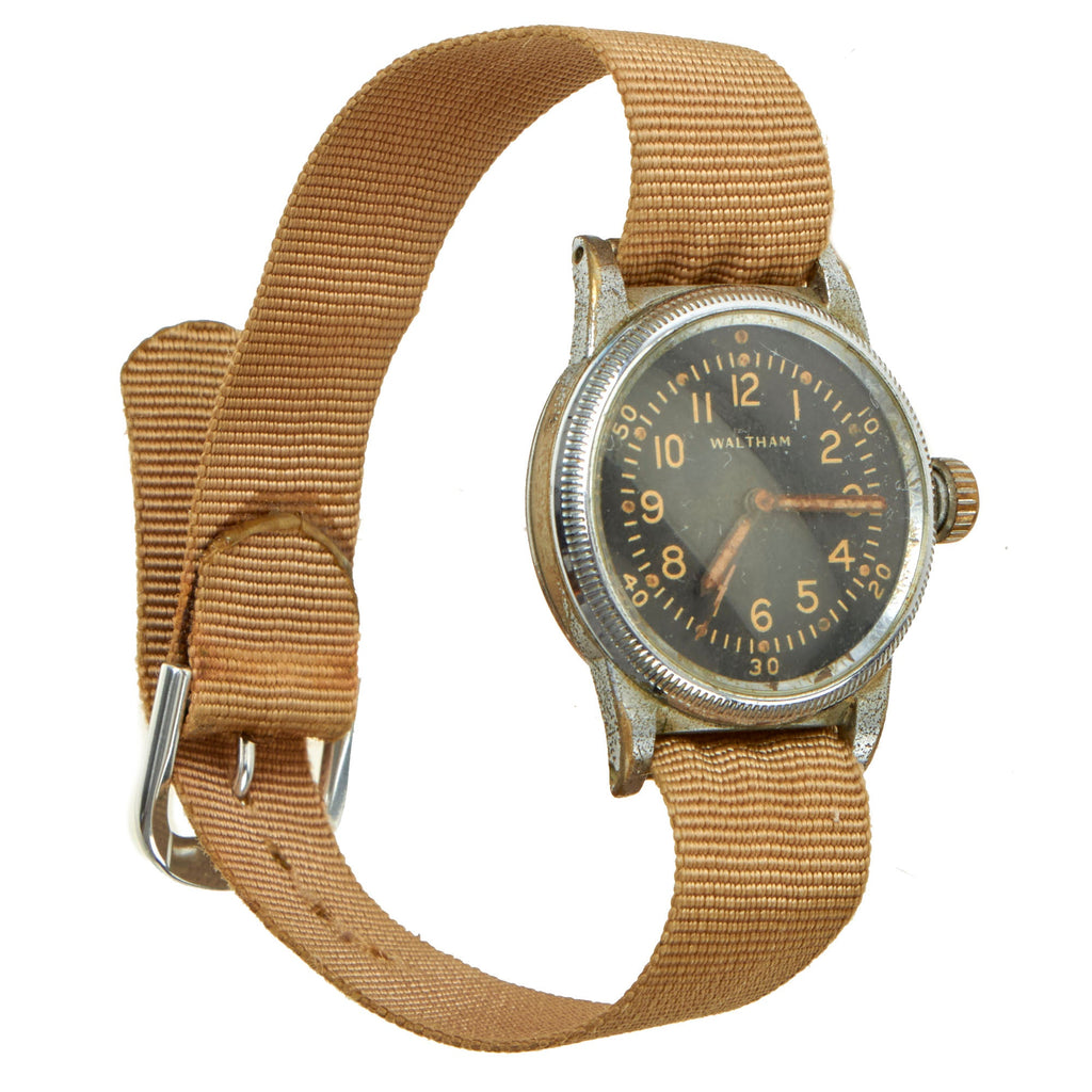 Original U.S. WWII 1945 Dated Type A-11 US Army Wrist Watch by Waltham - Laundry Number Marked Original Items