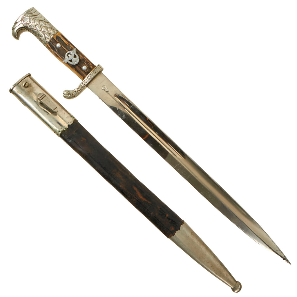 Original German WWII Berlin Metropolitan Police Long Dress Bayonet by WKC Waffenfabrik with Scabbard Original Items