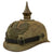 Original Imperial German WWI M1915 Prussian Ersatz Stahlblech Steel Pickelhaube by Gebrüder Bing, Nürnberg with National Cockade Marked to VII Armee-Korps Repair Depot Original Items