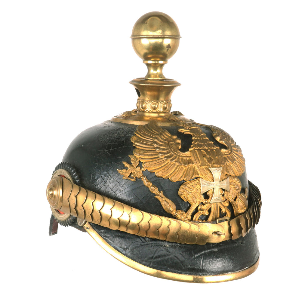 Original Imperial German WWI Prussian Reserve Artillery Officer Model 1895 Pickelhaube Helmet - Kugelhelm Original Items