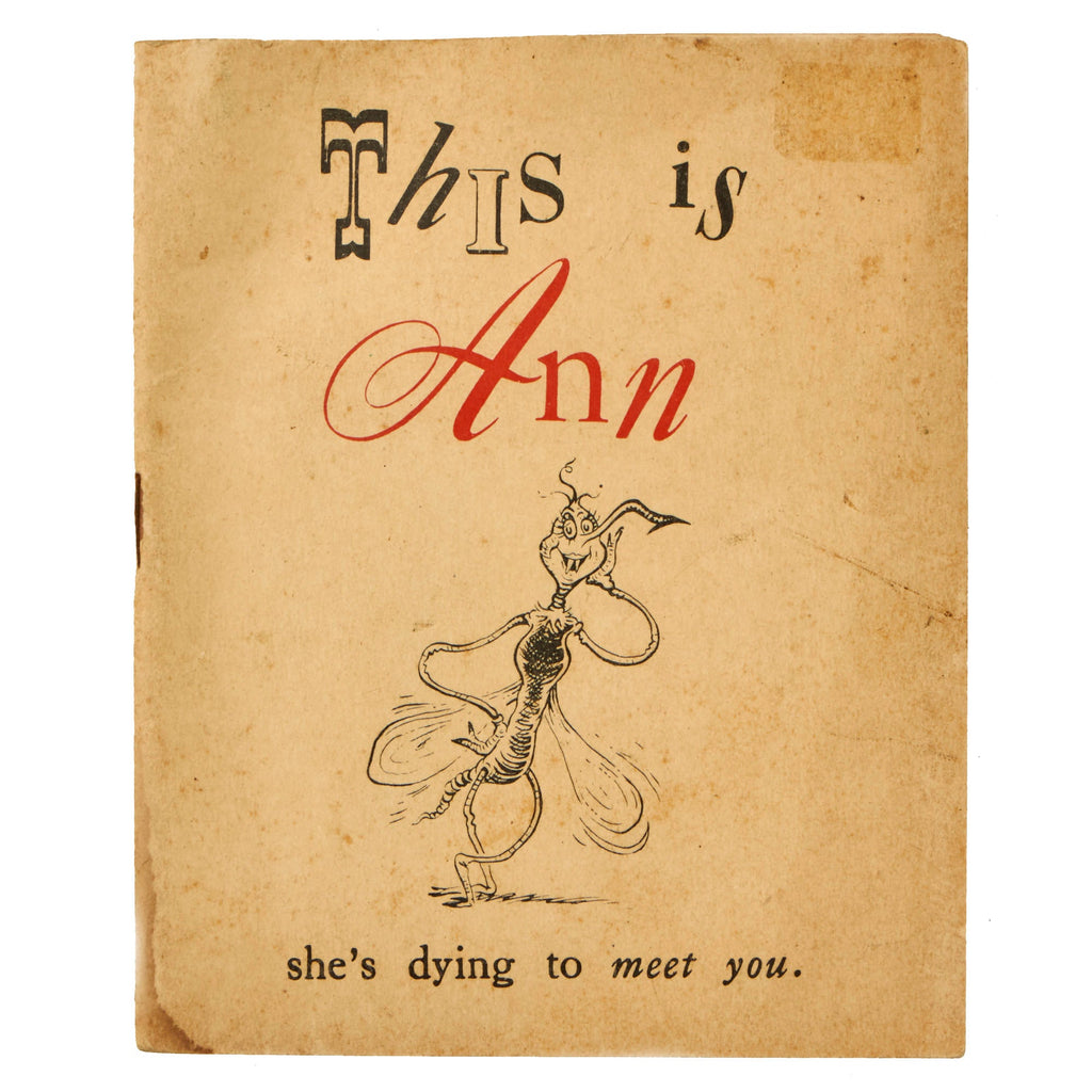 Original U.S. WWII Anti-Malaria “This is Ann” Soldier’s Pamphlet with Dr. Seuss Artwork Original Items