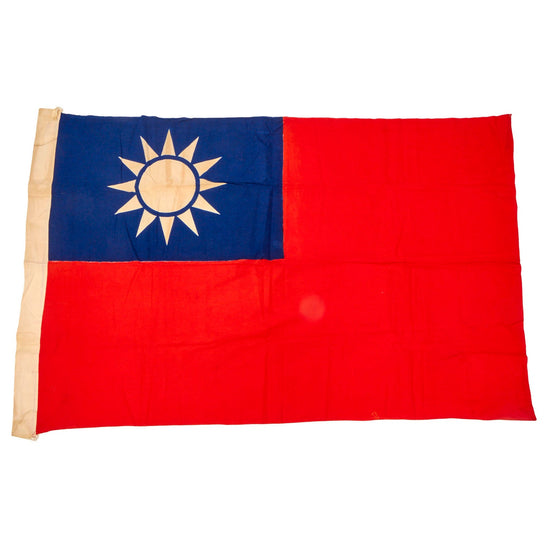 Original Chinese WWII National Flag of the Republic of China with Faint Chinese Header Markings - 39 x 58” Original Items