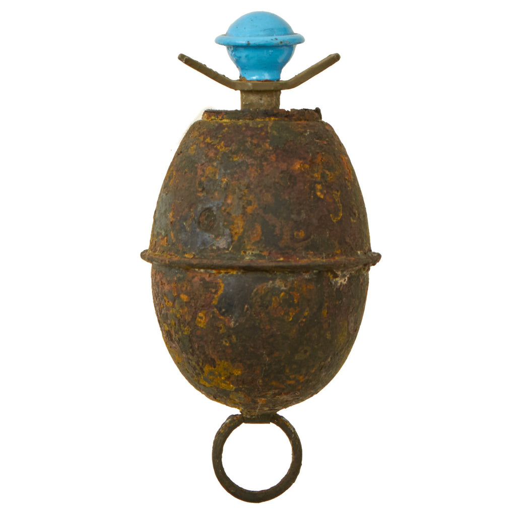 Original German WWII Relic Model 39 Egg Hand Grenade with Original Fuze & Wings - Inert Eierhandgranate Original Items