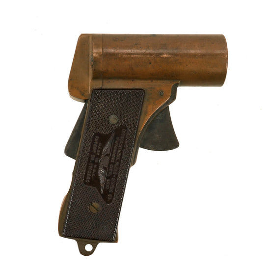 Original U.S. WWII Brass M2 Pyrotechnic Pistol by International Flare-Signal Co. Original Items