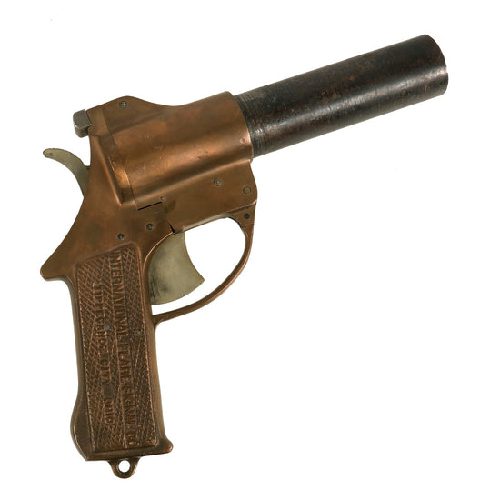 Original U.S. WWII International Flare Signal Company Brass-Framed Pistol Serial 20582 - Dated Sept. 1943 Original Items