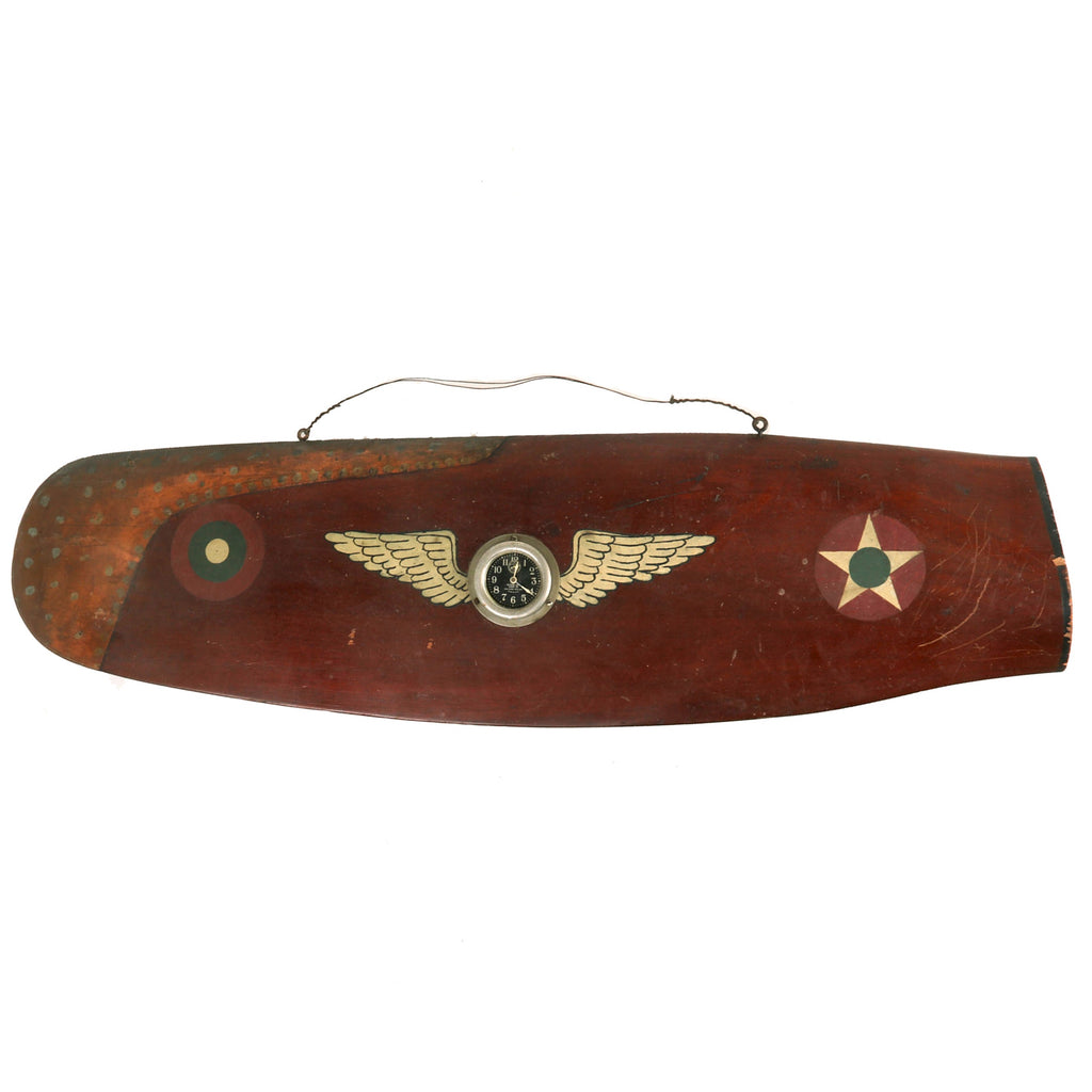 Original 1920s U.S. Army Air Service / Corps Decorated Propeller Clock - Keyless Auto Clock Co. Original Items
