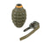 Original U.S. WWII Inert MkII Pineapple Grenade by OKK with Yellow Ring & M10A3 Fuze in Original Tube Original Items