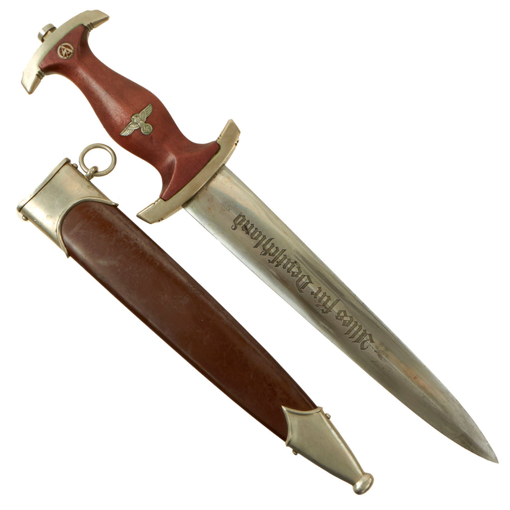 Original German Early WWII SA Dagger by Rare Maker Solinger Metalwaren-Fabrik SMF with Scabbard Original Items