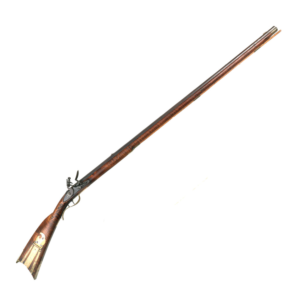 Original U.S. Lancaster Style Pennsylvania Flintlock Rifle with Flame Maple Stock and Patch Box - Dated 1799 Original Items