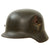 Original German WWII Battle Damaged M35 Single Decal Luftwaffe Helmet with 1940 Dated 56cm Liner - Stamped SE64 Original Items