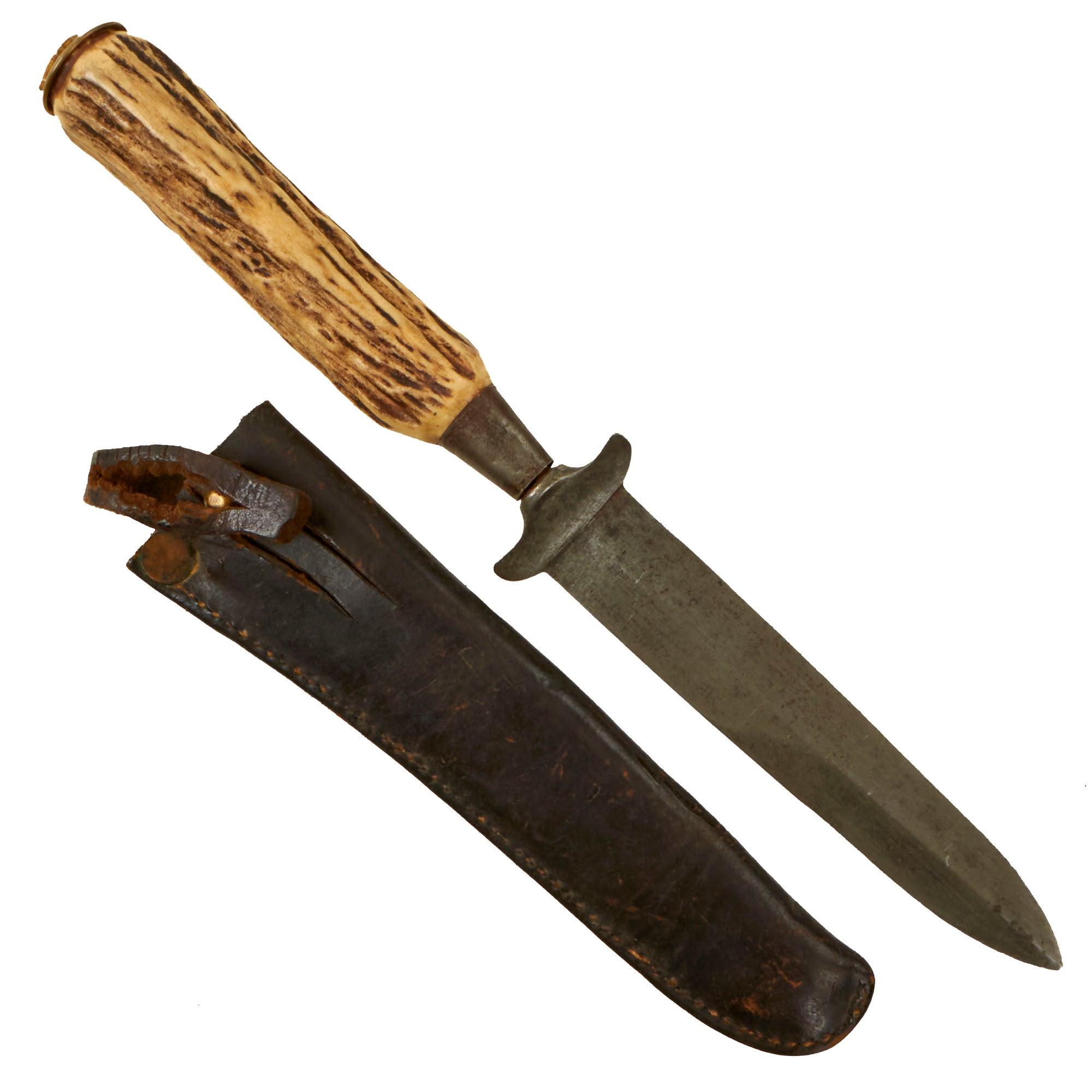 Original German WWI Stag Handle Knife Captured & Modified by U.S.