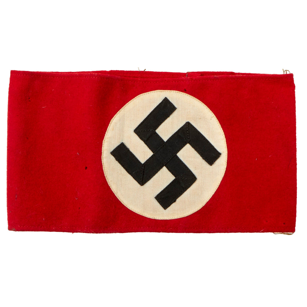 Original German Early WWII SA Multi-piece Wool Felt & Rayon Overcoat Armband with RZM Tag - RZM A4/37 Original Items