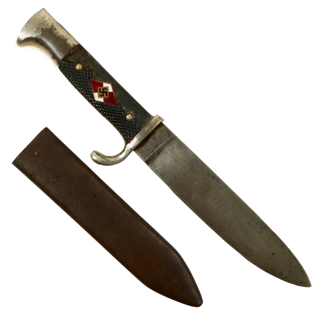 Original German WWII 1938 Dated Transitional HJ Knife by Lauterjung & Sohn PUMA-Werk with Scabbard - RZM M7/27 Original Items