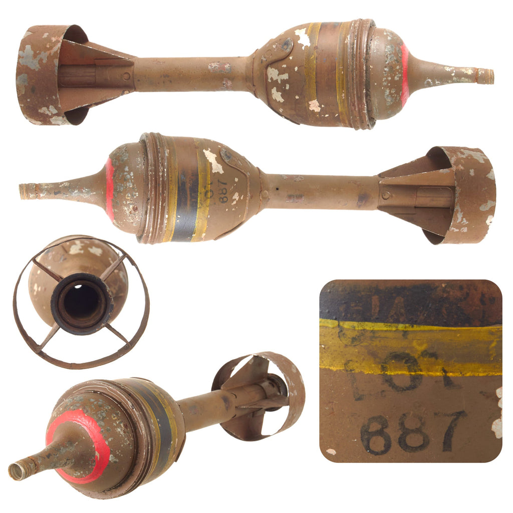 Original WWII British Inert PIAT Anti-Tank Bomb Launcher Round - Dated May 1944 Original Items