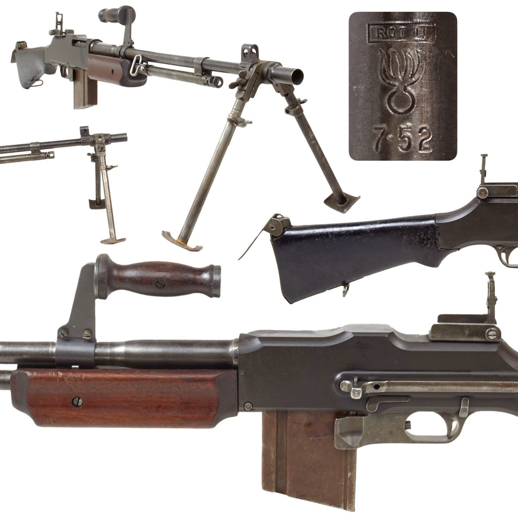 Original U.S. WWII Korean War BAR Browning M1918A2 Display Gun with Non-Firing Steel Receiver - ROT II Barrel Dated 7-52 Original Items