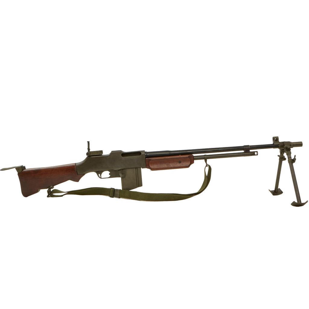 Original U.S. WWII Korean War BAR Browning M1918A2 Display Gun with Philadelphia Ordnance Steel Receiver & Sling - ROT II Barrel Dated 12-52 Original Items