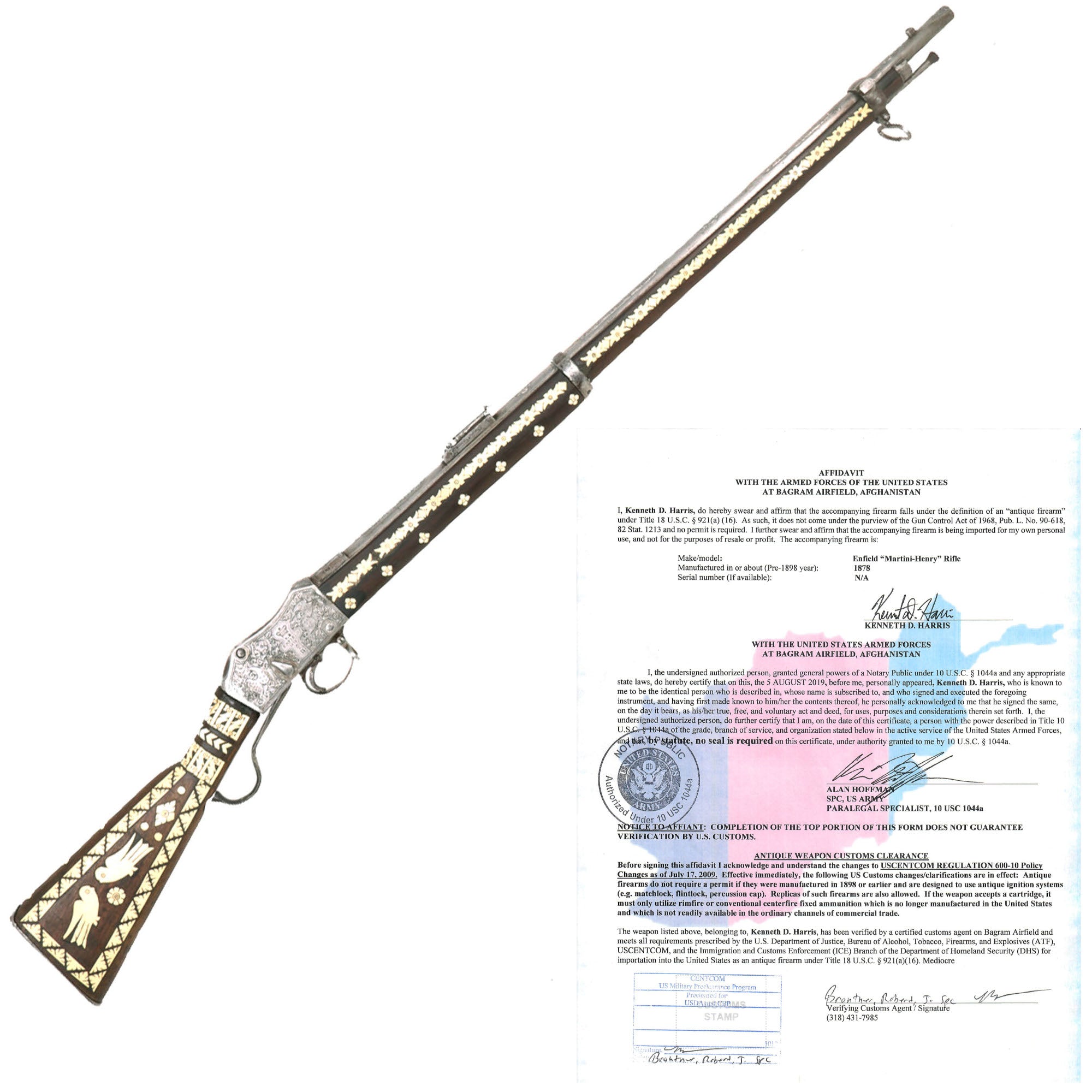 Original British P-1876 Martini-Henry MkII Rifle Dated 1878 with