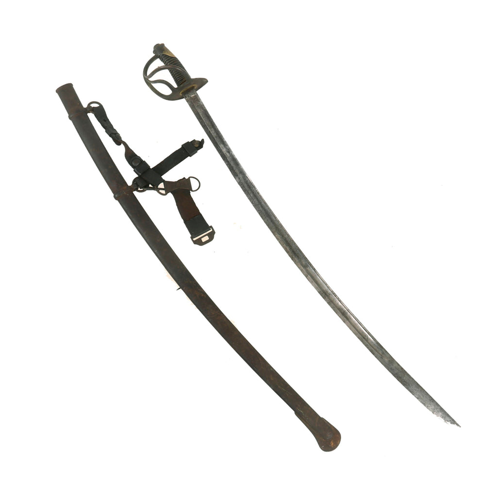 Original U.S Civil War M-1840 "Wrist Breaker" Heavy Cavalry Saber with Scabbard & Remnants of M1851 Saber Belt - Imported German Blade - Found Near Gettysburg Original Items