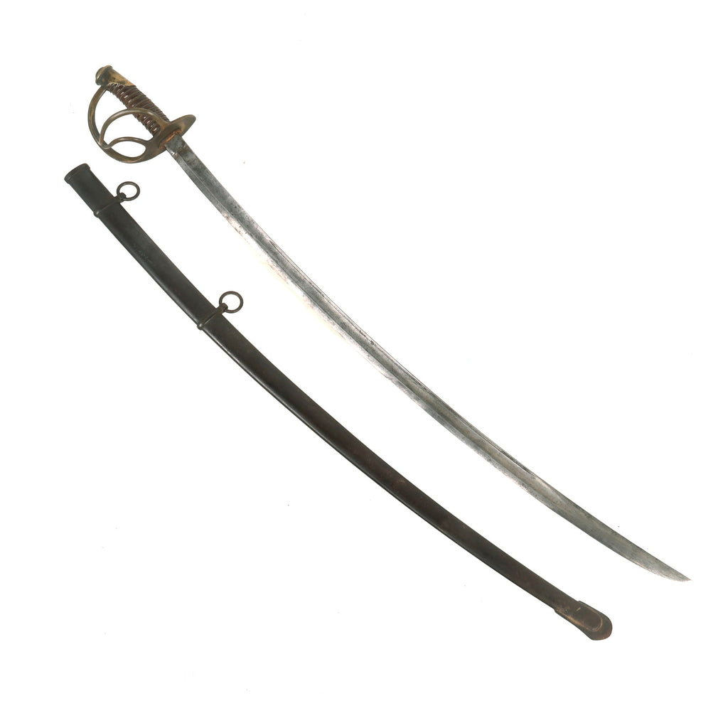 Original U.S Civil War Model 1860 Light Cavalry Saber by C. Roby with Steel Scabbard - Dated 1864 Original Items