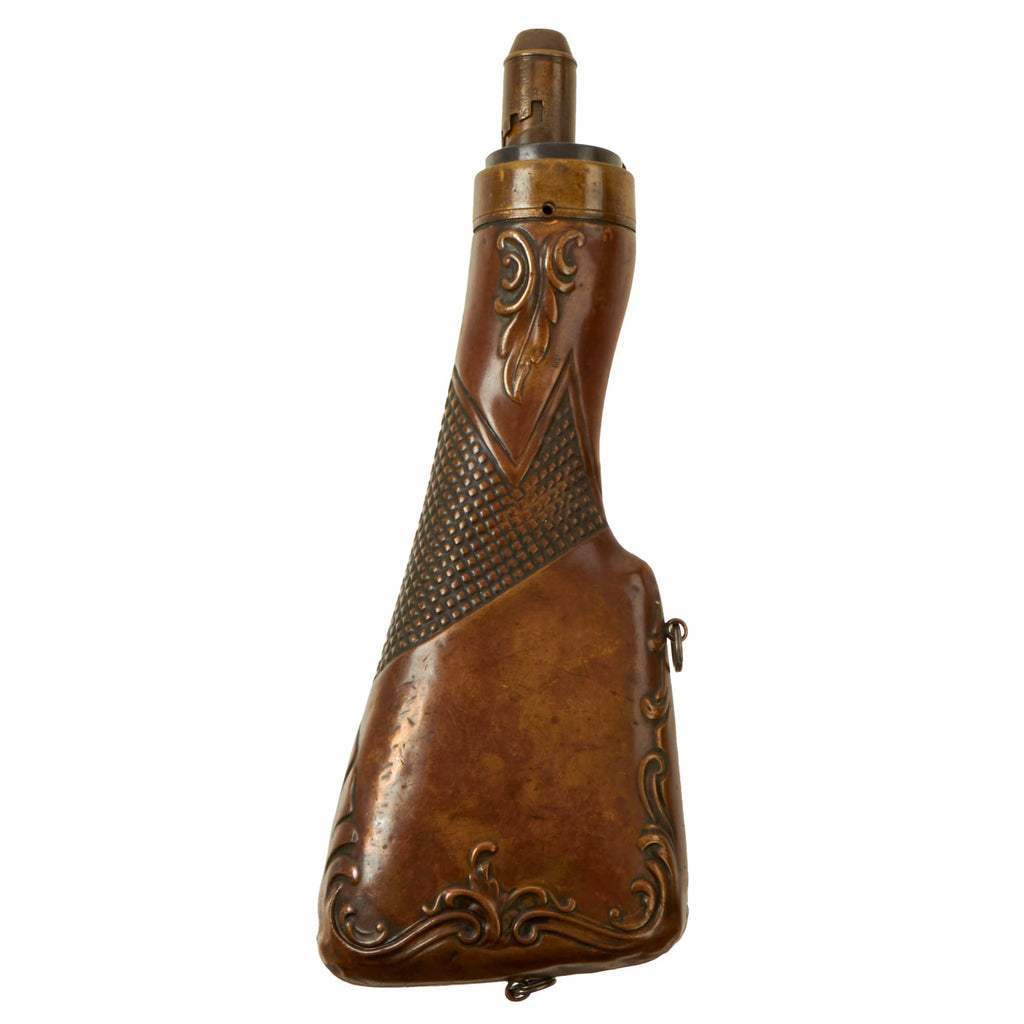 Original U.S. Civil War Scarce Rifle Buttstock-Shaped Powder Flask by Frary, Benham & Co. Original Items