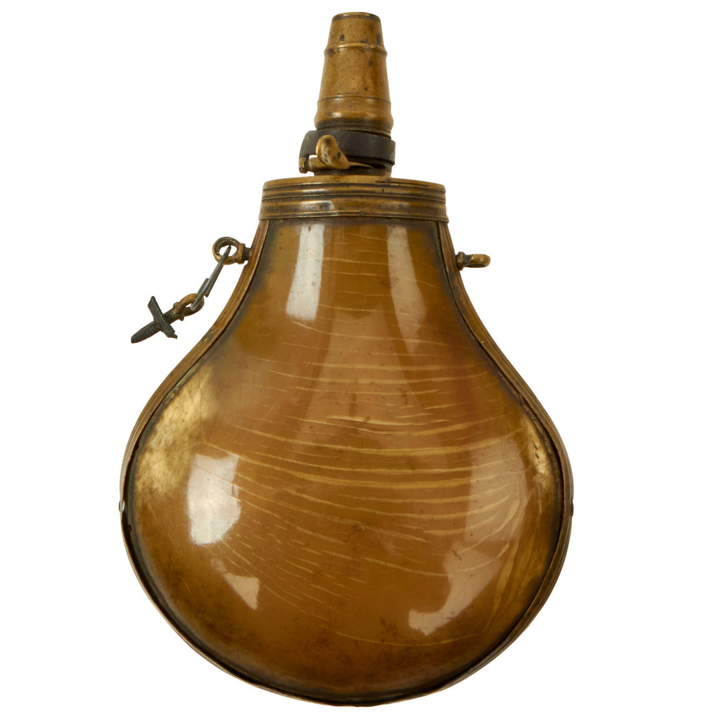 Original U.S. Seminole Wars Era Horn Powder Flask - Circa 1820 - 1840 Original Items