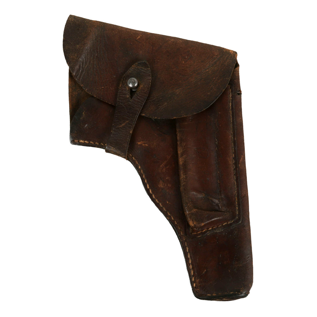 Original German WWII Polish Radom Pistol Brown Leather Holster marked bnz 1944 - Pistolet wz. 35 Vis Original Items