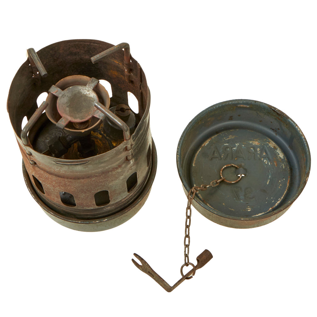 Original German WWII Arara 1937-Dated Squad Field Stove with Tools Original Items