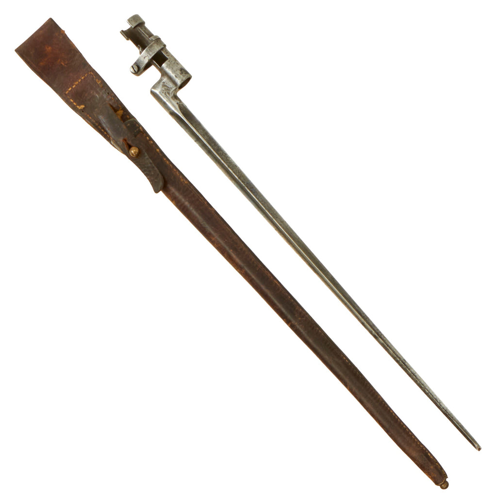 Original Imperial Russian M1891 Mosin-Nagant Socket Bayonet with Lock Ring & Leather Scabbard Original Items