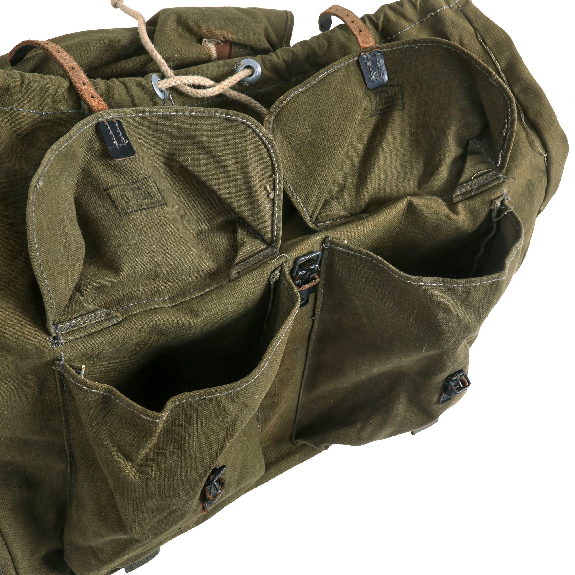 M41 Rucksack Original German WWII Tornister 34 Cowhide Backpack with Shoulder Straps ...
