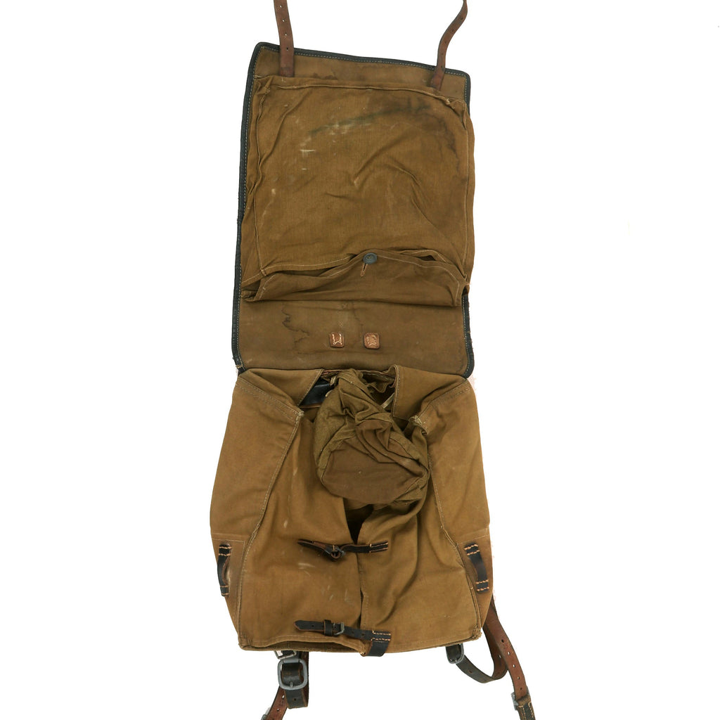 Original German WWII Tornister 34 Cowhide Backpack with Shoulder Straps ...