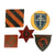 Original U.S. WWI Lot of 5 Large Divisional Painted Wall Insignia - 4th Division & 80th Division Original Items