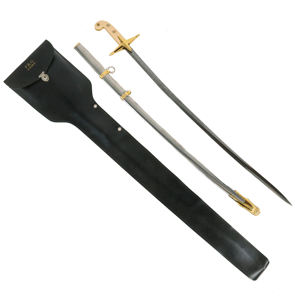 Original Vietnam War Era U.S. Marine Corps Officer's Mameluke Sword by Wolf-Brown with Scabbard & Case by N.S. Meyer Original Items