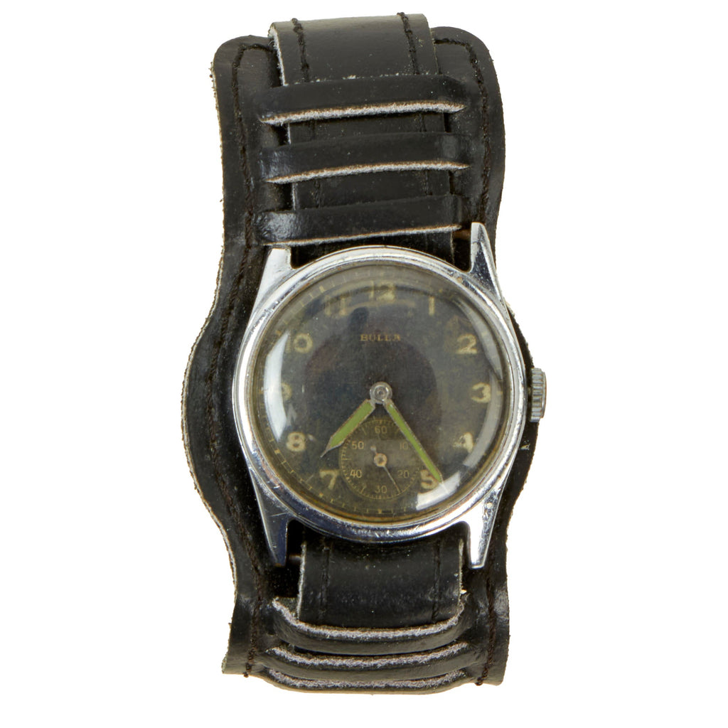 Original German WWII Wehrmacht Low Serial Number D-H Watch by Swiss Maker Bulla - Fully Functional Original Items