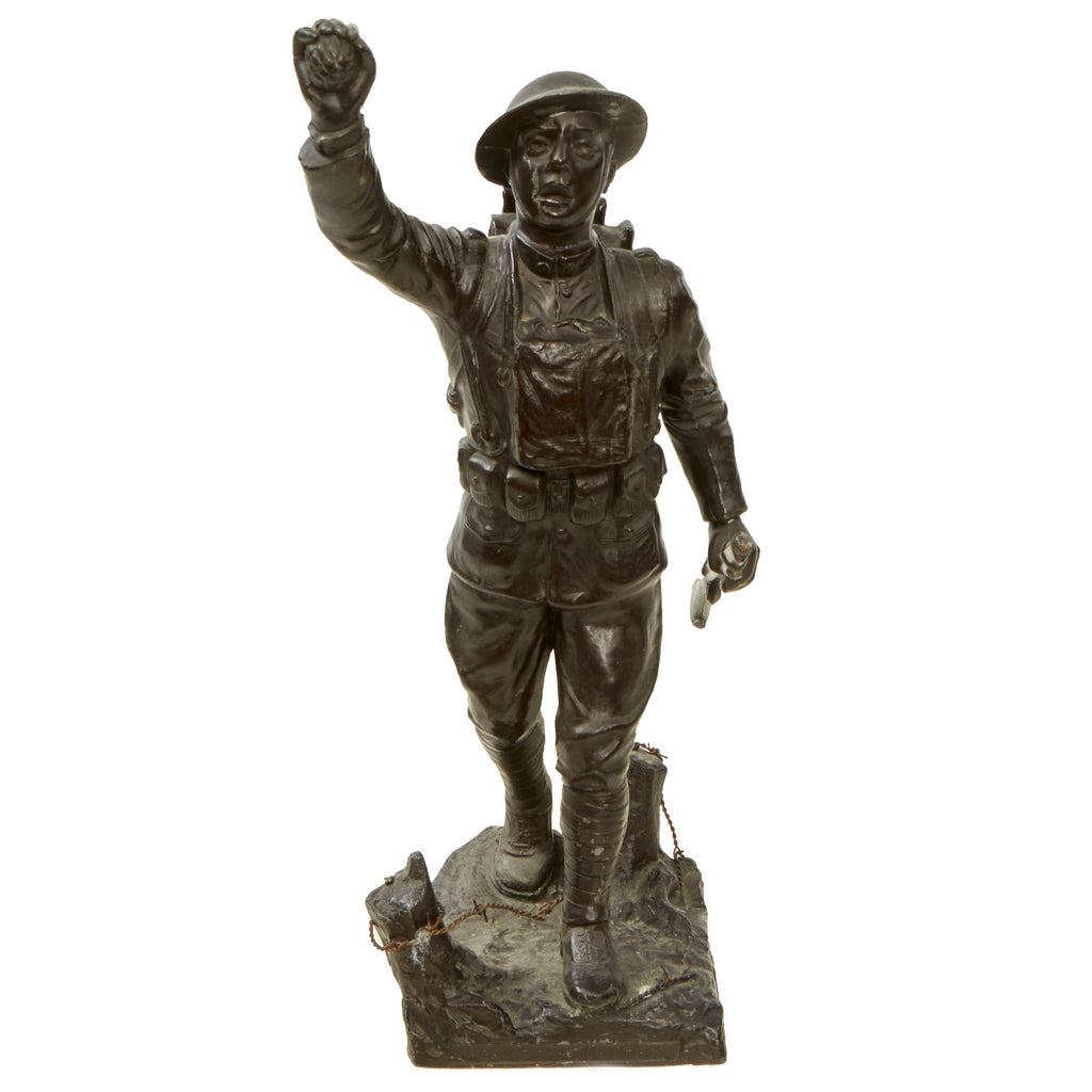 Original U.S. WWI Spirit of the American Doughboy Statue with Barbed Wire Original Items