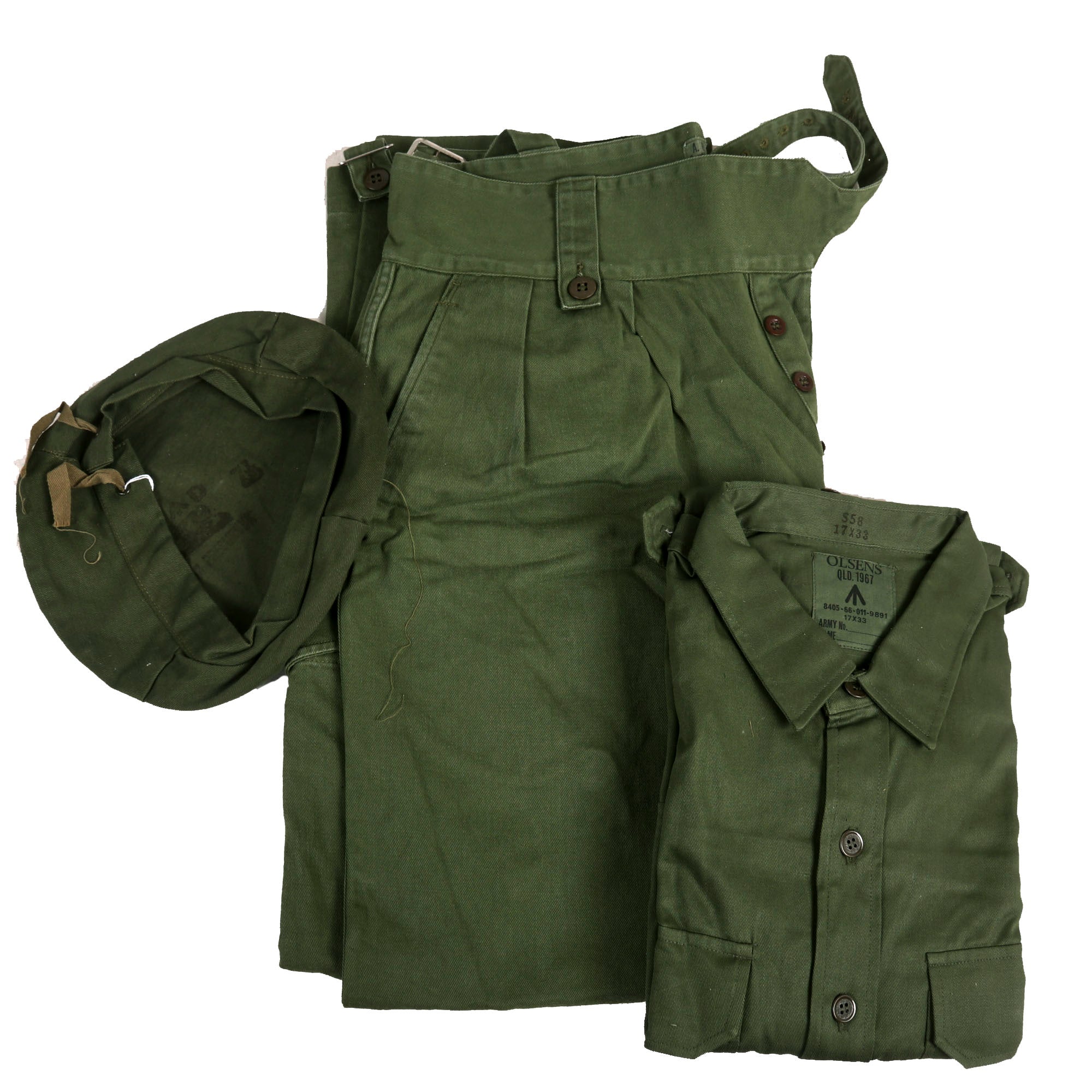 australian gear Original Australian Vietnam War Uniform & Field Gear Lot with Slouch H – International Military Antiques