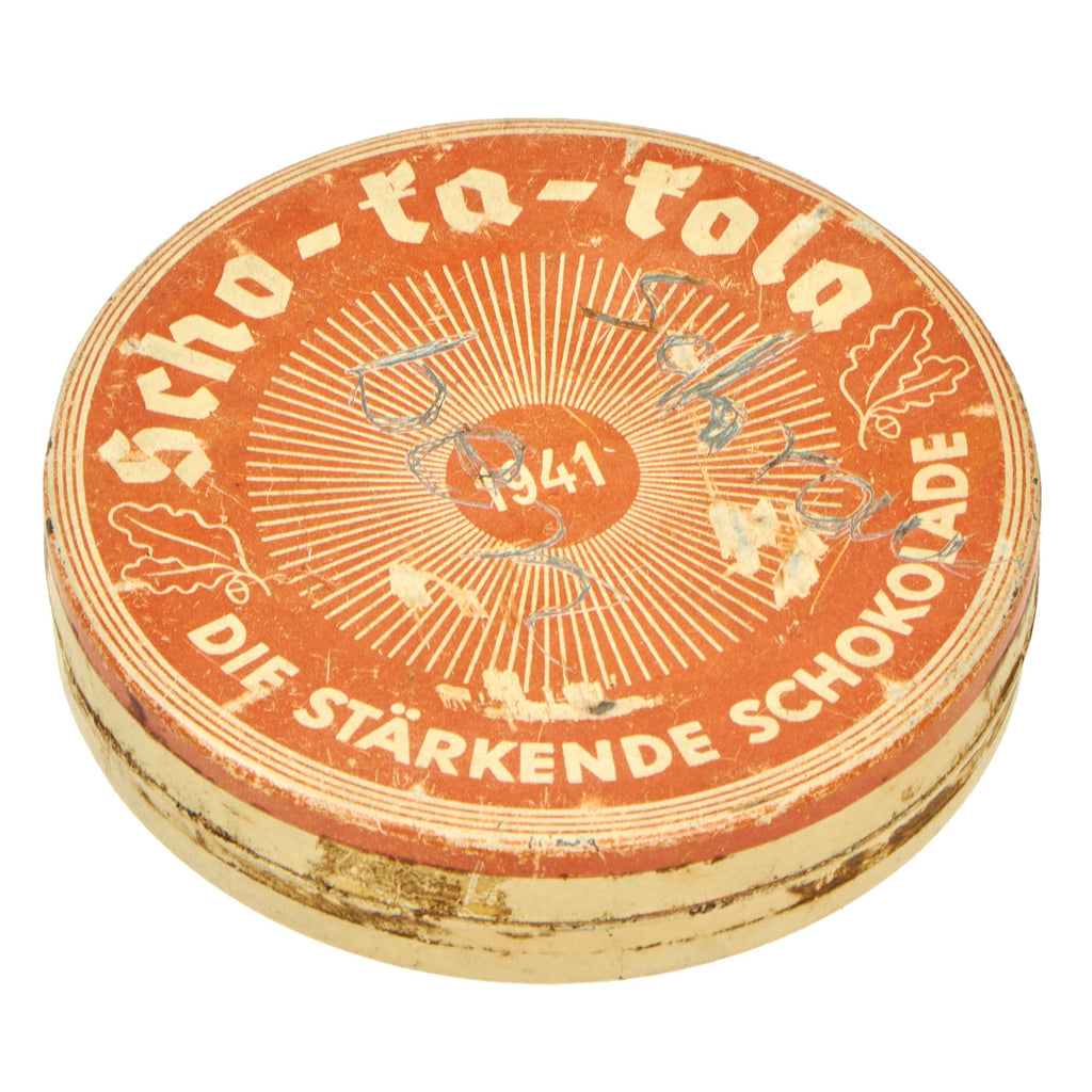 Original German WWII Scho-Ka-Kola Chocolate Tin Dated 1941 - Wehrmacht Packaging Original Items