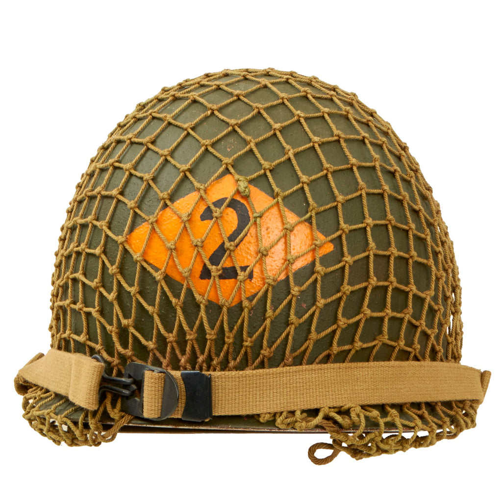 Original U.S. WWII M1 Helmet Converted to 2nd Ranger Battalion M1 Helmet with Firestone Liner Original Items
