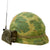 Original U.S. Vietnam War M1 Helmet with PRT-4 / PRR-9 Squad Radio Set & Camouflage Cover Original Items